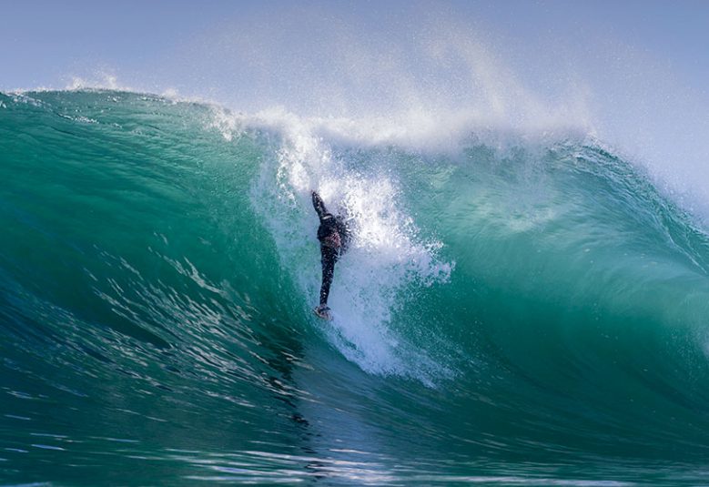 Nick Brbot surfing