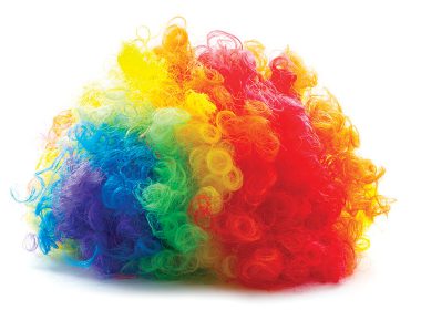 Rainbow clown wig