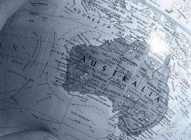 Globe of the world featuring Australia