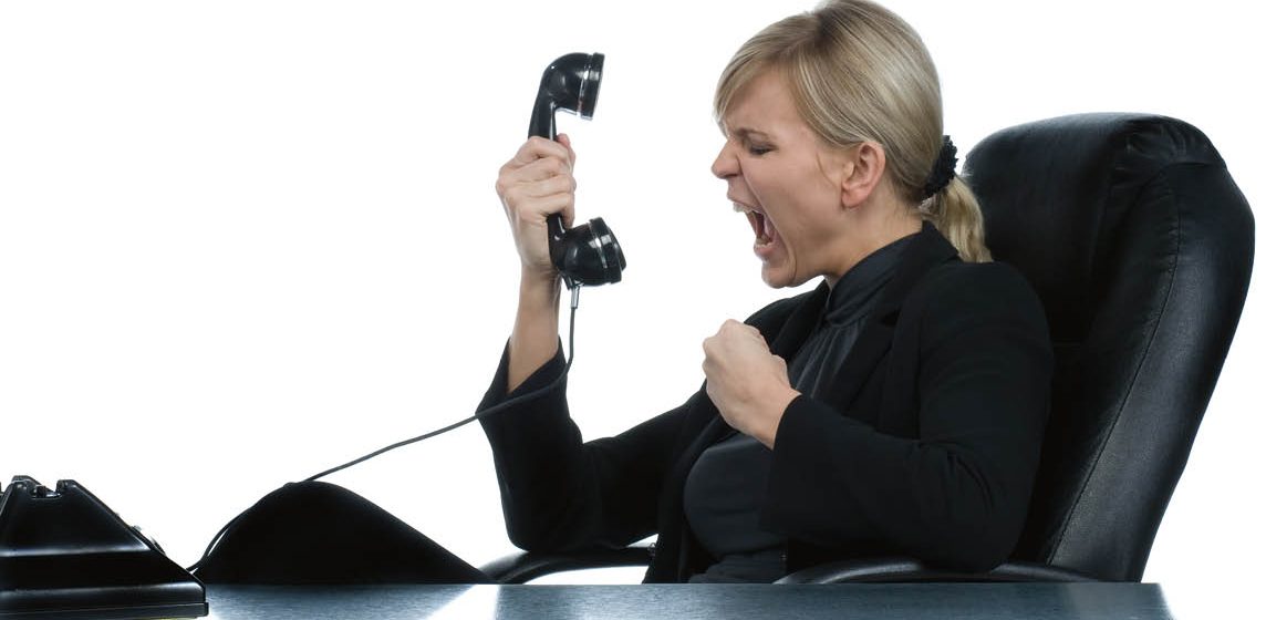 swearing woman on phone