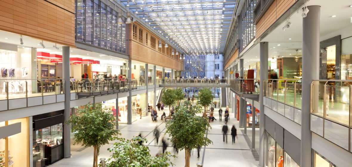 Interior of a multi-level shopping centre