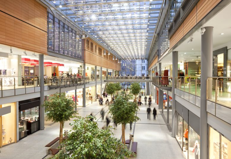 Interior of a multi-level shopping centre