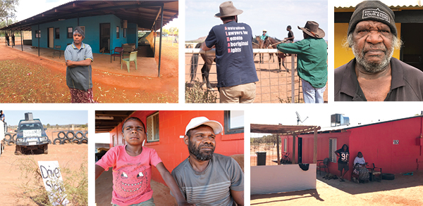 Some of the Eastern Arrernte litigants involved in the case against the NTCAT regarding tenancy rights. Credit: Tom Hearn