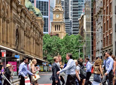 pedestrian crossing in Sydney CBD