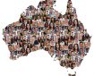 Map of Australia filled with people's faces