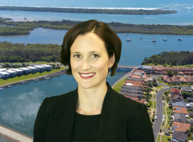 photo of Cicely Sylow with Port Macquarie in the background
