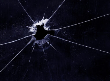 photo of bullet hole in window to show gun licence issues
