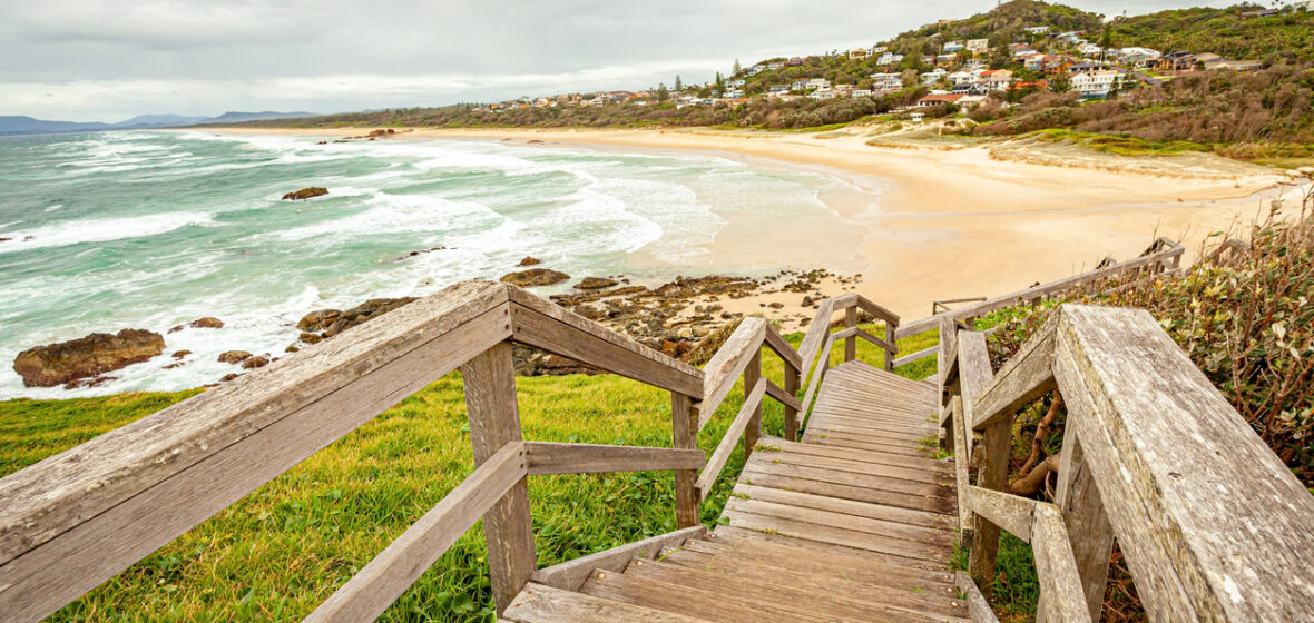 [image] steps leading down to the beach at Port Macquarie