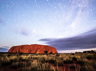 photo of Uluru at night