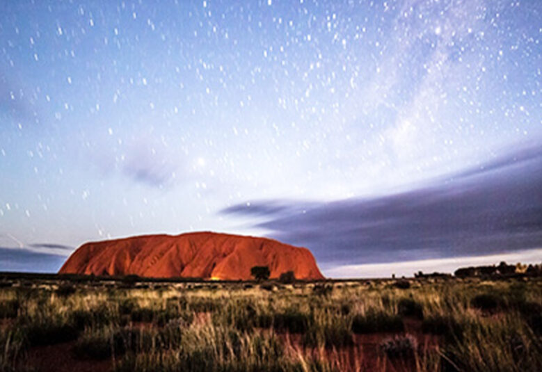 photo of Uluru at night